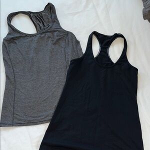 Lululemon Gray and Black Racerback Tank Tops bundle size 8